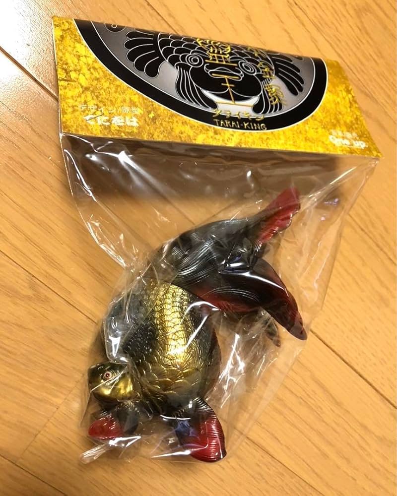 てにをは　タライキン　コーラフロート　ソフビ　フィギュア　アートトイ　金魚　魚 てにをはさん原型のソフビ『タライキン』をカスタムペイントさせ